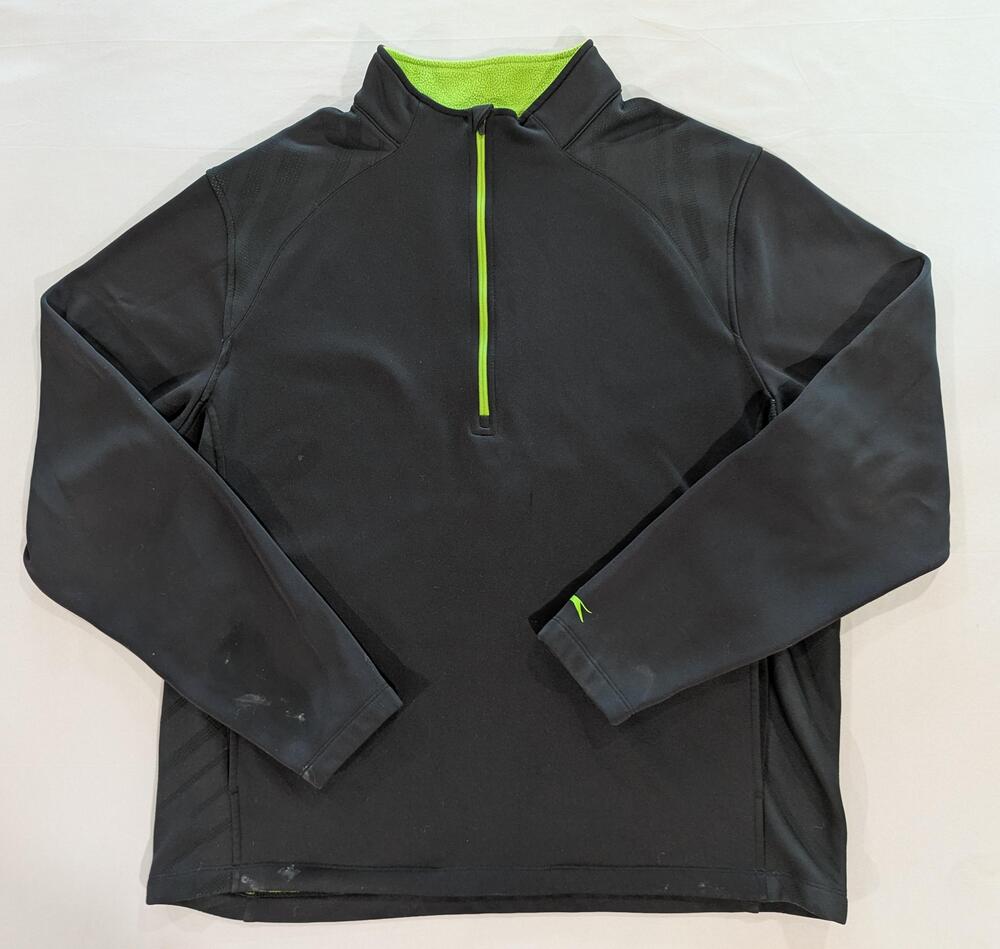 Slazenger Pullover Mens XL Black Fleece 1/4 Zip Mock Neck Athletic Running Top